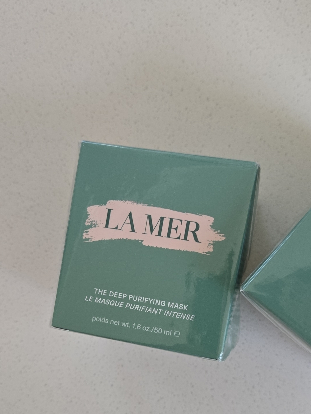 La Mer Deep Purifying Mask — Teal Box with Pink Logo